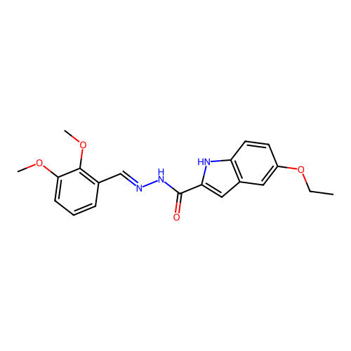 N'-[(E)-(2,3-dimethoxyphenyl)methylidene]-5-ethoxy-1H-indole-2-carbohydrazide structure