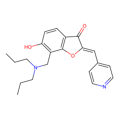 (Z)-7-((dipropylamino)methyl)-6-hydroxy-2-(pyridin-4-ylmethylene)benzofuran-3(2H)-one structure