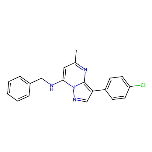 N-benzyl-3-(4-chlorophenyl)-5-methylpyrazolo[1,5-a]pyrimidin-7-amine structure