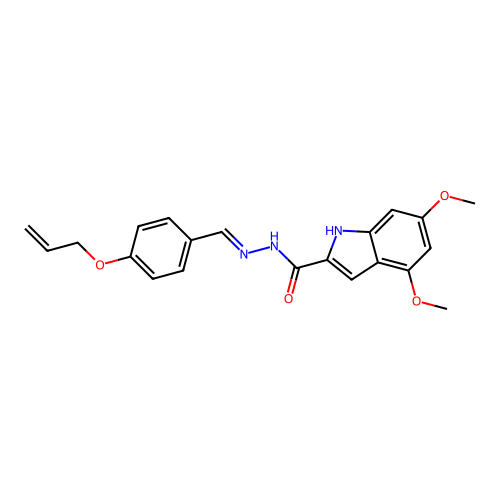 (E)-N'-(4-(allyloxy)benzylidene)-4,6-dimethoxy-1H-indole-2-carbohydrazide structure