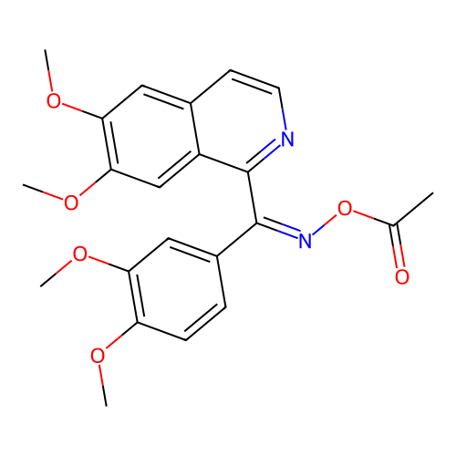 (Z)-(6,7-dimethoxyisoquinolin-1-yl)(3,4-dimethoxyphenyl)methanone O-acetyl oxime structure