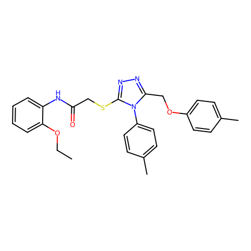 N-(2-ethoxyphenyl)-2-((4-(p-tolyl)-5-((p-tolyloxy)methyl)-4H-1,2,4-triazol-3-yl)thio)acetamide structure