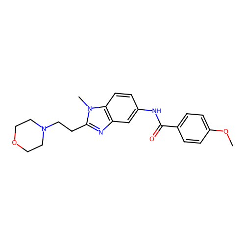 4-methoxy-N-[1-methyl-2-(2-morpholin-4-ylethyl)benzimidazol-5-yl]benzamide structure