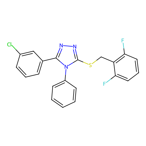 3-(3-chlorophenyl)-5-[(2,6-difluorobenzyl)sulfanyl]-4-phenyl-4H-1,2,4-triazole structure