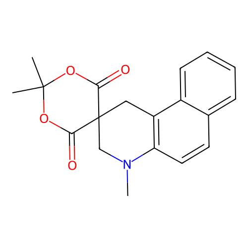 2',2',4-trimethyl-3,4-dihydro-1H-spiro[benzo[f]quinoline-2,5'-[1,3]dioxane]-4',6'-dione structure