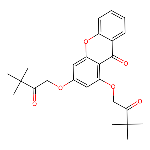 1,3-bis(3,3-dimethyl-2-oxobutoxy)-9H-xanthen-9-one structure