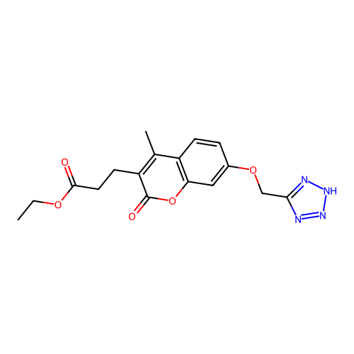 ethyl 3-[4-methyl-2-oxo-7-(1H-tetrazol-5-ylmethoxy)-2H-chromen-3-yl]propanoate structure