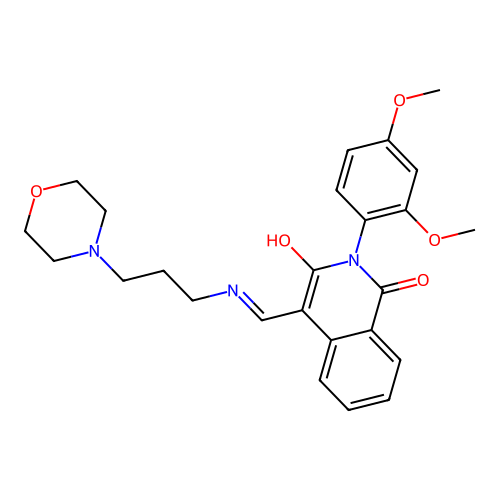 2-(2,4-dimethoxyphenyl)-4-[(3-morpholin-4-ylpropylamino)methylidene]isoquinoline-1,3-dione structure