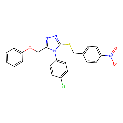4-(4-chlorophenyl)-3-[(4-nitrophenyl)methylsulfanyl]-5-(phenoxymethyl)-1,2,4-triazole structure