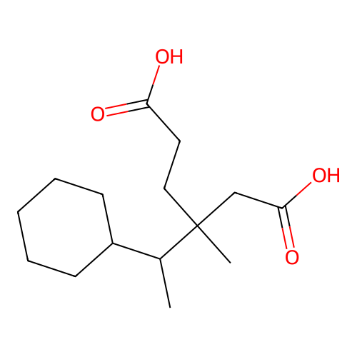3-(1-Cyclohexylethyl)-3-methylhexanedioic acid structure