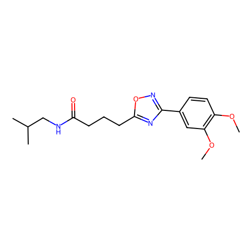 4-[3-(3,4-dimethoxyphenyl)-1,2,4-oxadiazol-5-yl]-N-(2-methylpropyl)butanamide structure
