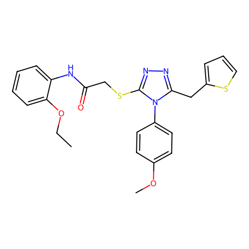 N-(2-ethoxyphenyl)-2-{[4-(4-methoxyphenyl)-5-(thiophen-2-ylmethyl)-4H-1,2,4-triazol-3-yl]sulfanyl}acetamide structure