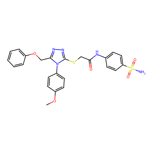 2-{[4-(4-methoxyphenyl)-5-(phenoxymethyl)-4H-1,2,4-triazol-3-yl]sulfanyl}-N-(4-sulfamoylphenyl)acetamide structure