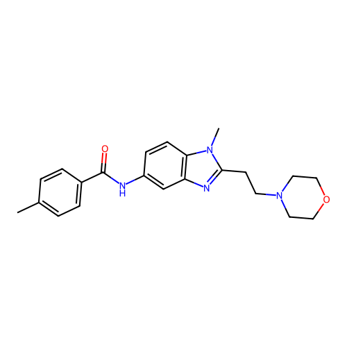 4-methyl-N-[1-methyl-2-(2-morpholin-4-ylethyl)benzimidazol-5-yl]benzamide structure