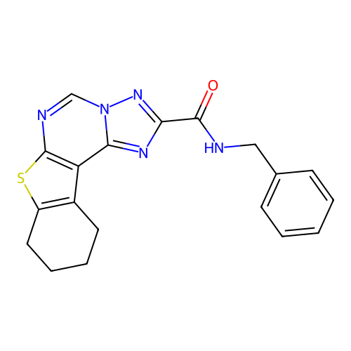 N-benzyl-8,9,10,11-tetrahydro[1]benzothieno[3,2-e][1,2,4]triazolo[1,5-c]pyrimidine-2-carboxamide structure