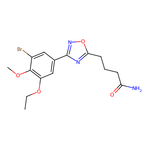 4-[3-(3-Bromo-5-ethoxy-4-methoxyphenyl)-1,2,4-oxadiazol-5-yl]butanamide structure