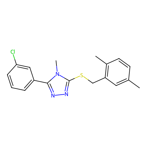 3-[(2,5-Dimethylphenyl)methylthio]-5-(3-chlorophenyl)-4-methyl-1,2,4-triazole structure