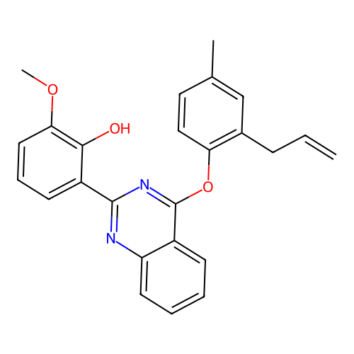 2-Methoxy-6-{4-[4-methyl-2-(prop-2-en-1-yl)phenoxy]quinazolin-2-yl}phenol structure