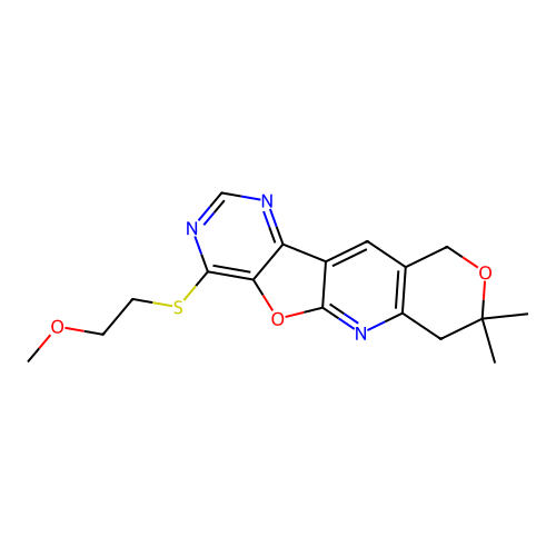 1-(2-Methoxy-ethylsulfanyl)-8,8-dimethyl-8,9-dihydro-6H-7,11-dioxa-2,4,10-triaza-benzo[b]fluorene structure