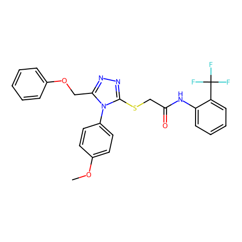 2-{[4-(4-methoxyphenyl)-5-(phenoxymethyl)-4H-1,2,4-triazol-3-yl]sulfanyl}-N-[2-(trifluoromethyl)phenyl]acetamide structure