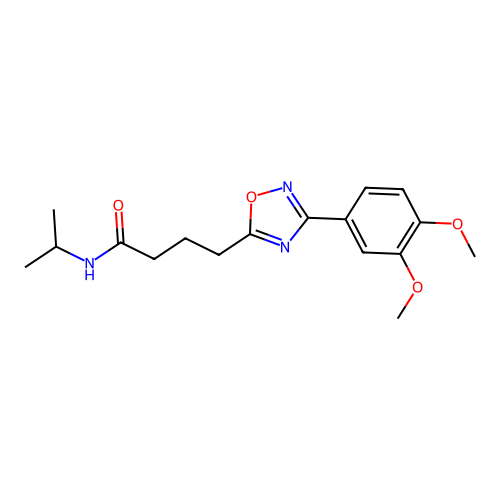 4-[3-(3,4-dimethoxyphenyl)-1,2,4-oxadiazol-5-yl]-N-(propan-2-yl)butanamide structure