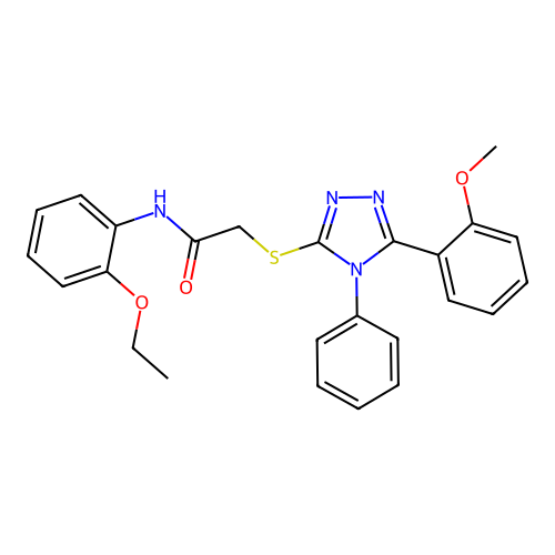 N-(2-ethoxyphenyl)-2-[[5-(2-methoxyphenyl)-4-phenyl-1,2,4-triazol-3-yl]sulfanyl]acetamide structure