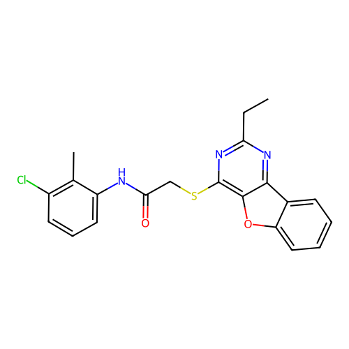 N-(3-chloro-2-methylphenyl)-2-((2-ethylbenzofuro[3,2-d]pyrimidin-4-yl)thio)acetamide structure