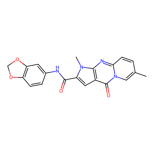 N-(1,3-benzodioxol-5-yl)-1,7-dimethyl-4-oxo-1,4-dihydropyrido[1,2-a]pyrrolo[2,3-d]pyrimidine-2-carboxamide structure