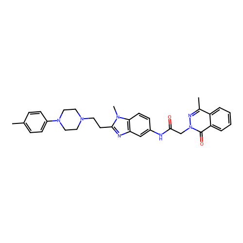 2-(4-methyl-1-oxophthalazin-2(1H)-yl)-N-(1-methyl-2-(2-(4-(p-tolyl)piperazin-1-yl)ethyl)-1H-benzo[d]imidazol-5-yl)acetamide structure