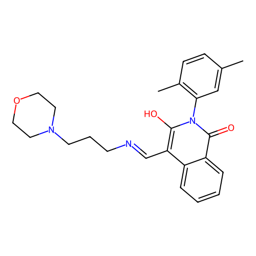 2-(2,5-dimethylphenyl)-4-[(3-morpholin-4-ylpropylamino)methylidene]isoquinoline-1,3-dione structure