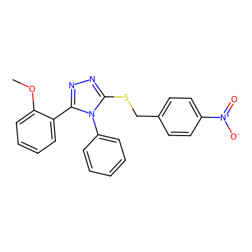 3-(2-methoxyphenyl)-5-[(4-nitrobenzyl)sulfanyl]-4-phenyl-4H-1,2,4-triazole structure