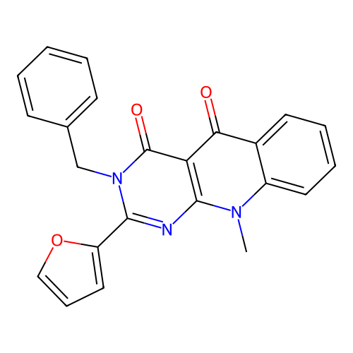 3-benzyl-2-(furan-2-yl)-10-methylpyrimido[4,5-b]quinoline-4,5(3H,10H)-dione structure