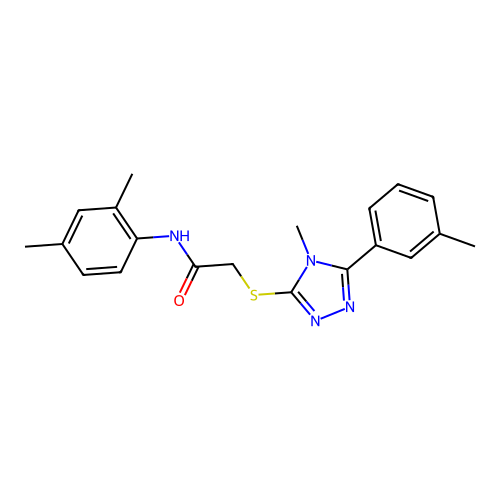 N-(2,4-dimethylphenyl)-2-{[4-methyl-5-(3-methylphenyl)-4H-1,2,4-triazol-3-yl]sulfanyl}acetamide structure