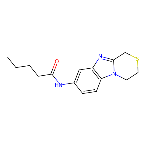 N-(3,4-dihydro-1H-[1,4]thiazino[4,3-a]benzimidazol-8-yl)pentanamide structure