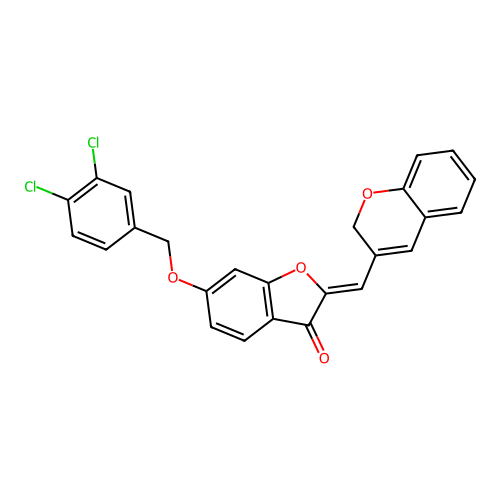 (2Z)-2-(2H-chromen-3-ylmethylidene)-6-[(3,4-dichlorobenzyl)oxy]-1-benzofuran-3(2H)-one structure