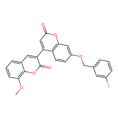 3-{7-[(3-fluorobenzyl)oxy]-2-oxo-2H-chromen-4-yl}-8-methoxy-2H-chromen-2-one structure