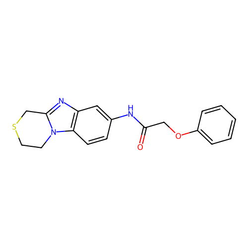 N-(3,4-dihydro-1H-[1,4]thiazino[4,3-a]benzimidazol-8-yl)-2-phenoxyacetamide structure