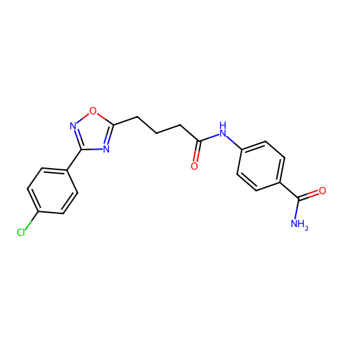 4-[4-[3-(4-Chlorophenyl)-1,2,4-oxadiazol-5-yl]butanoylamino]benzamide structure