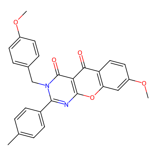 8-methoxy-3-(4-methoxybenzyl)-2-(p-tolyl)-3H-chromeno[2,3-d]pyrimidine-4,5-dione structure