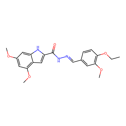(E)-N'-(4-ethoxy-3-methoxybenzylidene)-4,6-dimethoxy-1H-indole-2-carbohydrazide structure