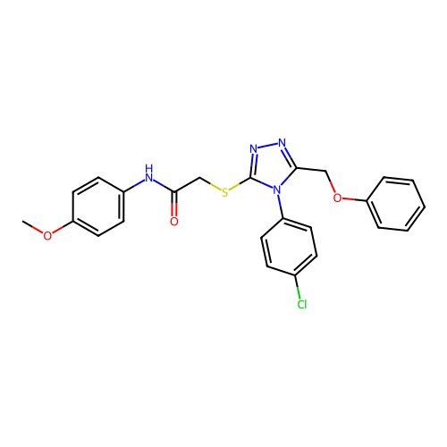 2-[[4-(4-chlorophenyl)-5-(phenoxymethyl)-1,2,4-triazol-3-yl]sulfanyl]-N-(4-methoxyphenyl)acetamide structure