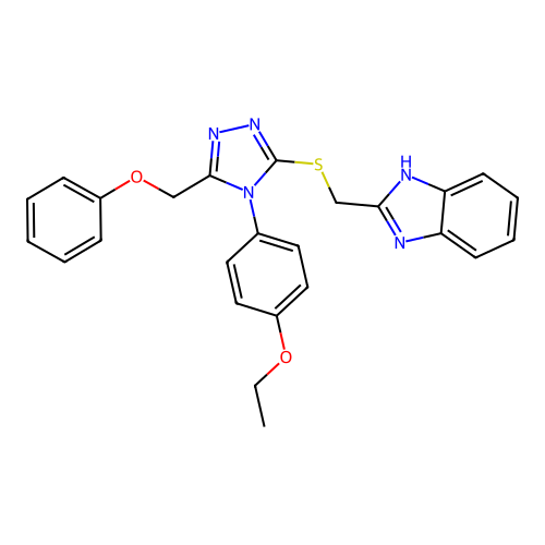 {[5-(benzimidazol-2-ylmethylthio)-4-(4-ethoxyphenyl)-1,2,4-triazol-3-yl]methox y}benzene structure