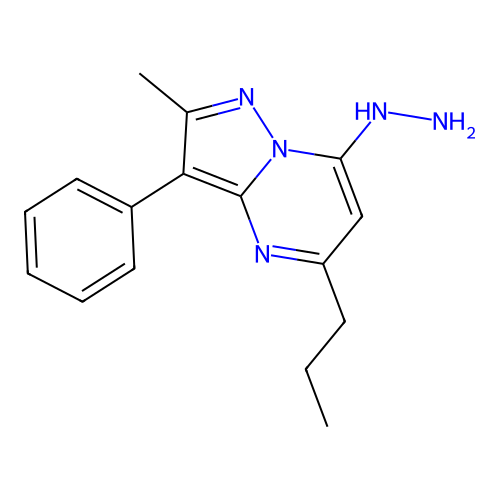 7-Hydrazinyl-2-methyl-3-phenyl-5-propylpyrazolo[1,5-a]pyrimidine structure