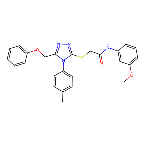 N-(3-methoxyphenyl)-2-[[4-(4-methylphenyl)-5-(phenoxymethyl)-1,2,4-triazol-3-yl]sulfanyl]acetamide structure
