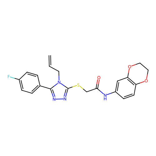 N-(2,3-dihydro-1,4-benzodioxin-6-yl)-2-{[5-(4-fluorophenyl)-4-(prop-2-en-1-yl)-4H-1,2,4-triazol-3-yl]sulfanyl}acetamide structure