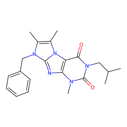 6-Benzyl-4,7,8-trimethyl-2-(2-methylpropyl)purino[7,8-a]imidazole-1,3-dione structure