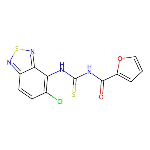 N-[(5-chloro-2,1,3-benzothiadiazol-4-yl)carbamothioyl]furan-2-carboxamide structure