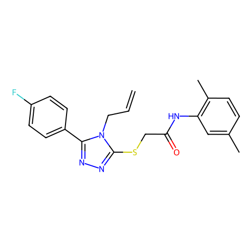 N-(2,5-dimethylphenyl)-2-{[5-(4-fluorophenyl)-4-(prop-2-en-1-yl)-4H-1,2,4-triazol-3-yl]sulfanyl}acetamide structure