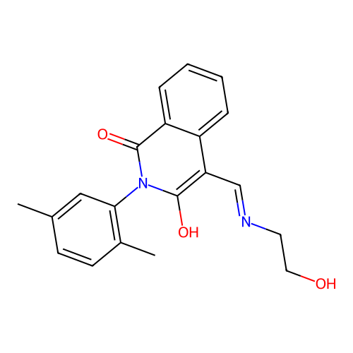 2-(2,5-dimethylphenyl)-4-[(2-hydroxyethylamino)methylidene]isoquinoline-1,3-dione structure