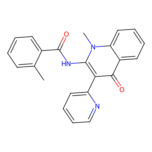 2-methyl-N-(1-methyl-4-oxo-3-(pyridin-2-yl)-1,4-dihydroquinolin-2-yl)benzamide structure